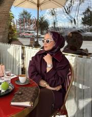 kadriye baştürk fermuarlı deri yakalı ceket mürdüm 5