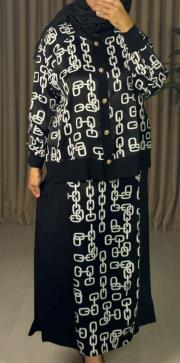 ghisa triko kumaş mixli saten takım siyah