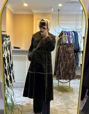 ghisa deri detaylı kaban siyah