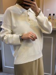 ghisa triko bluz ekru 5