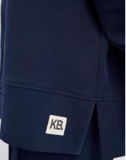 kadriye baştürk oversize yandan yırtmaçlı sweatshirt lacivert 3