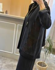 ghisa etnik desen detaylı ipek takım siyah 9