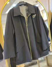 ghisa önden gold fermuar ve gömlek detaylı bomber siyah