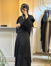 ghisa şal yaka detaylı triko kazak siyah 3