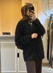 ghisa püsküllü ithal hırka siyah 2