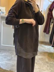 lissmore önü çıt çıt ve fermuar detaylı takım kahve 5