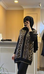 ghisa leopar desenli triko tunik leopar 2