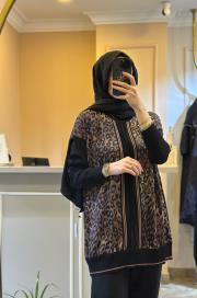 ghisa leopar desenli triko tunik kahve leopar 5
