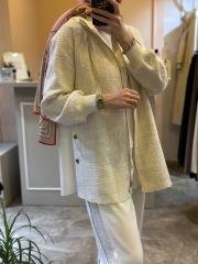 ghisa önden fermuar detalı tüvit takım ekru 3