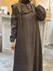 lissmore omuzdan aksesuar detaylı gizli fermuarlı kap kahve 4