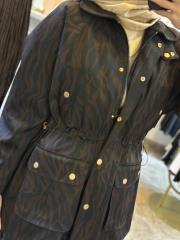 ghisa zebra desen belden büzmeli fermuarlı kaban kahve 4