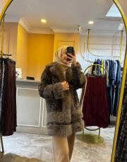 ghisa leopar desenli kürk kaban kahve 2