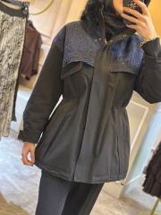 ghisa yakası kürklü kaban siyah 2