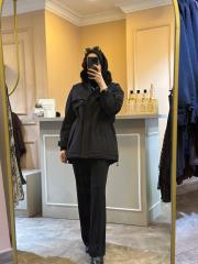 ghisa yakası kürklü kaban siyah 6