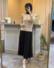 ghisa omuzu düğme detaylı vatkalı kısa triko bluz taş 2