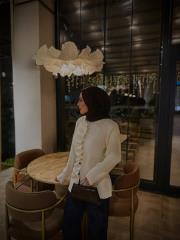 ghisa önü büzgü detaylı merserize kısa tunik ekru 7