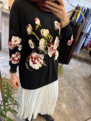 ghisa gül işlmeli triko tunik siyah 3