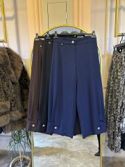 sentez venüs paçası pileli düğmeli pantolon lacivert