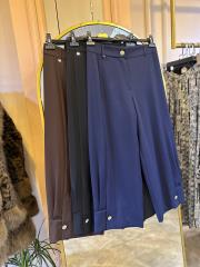 sentez venüs paçası pileli düğmeli pantolon siyah 3