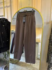 sentez aster ön paça fermuarlı pantolon kahve