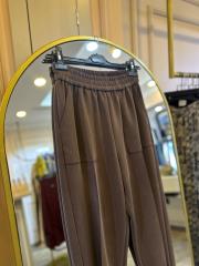 sentez aster ön paça fermuarlı pantolon kahve 2