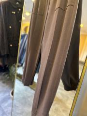 sentez aster ön paça fermuarlı pantolon kahve 3