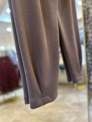 sentez aster ön paça fermuarlı pantolon kahve 4