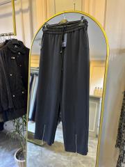 sentez aster ön paça fermuarlı pantolon siyah