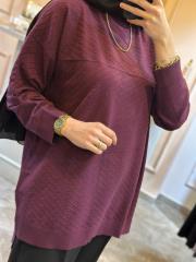 ghisa balıkçı yaka triko tunik mürdüm 2