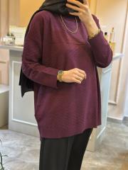 ghisa balıkçı yaka triko tunik mürdüm 3