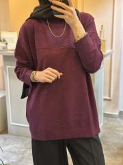 ghisa balıkçı yaka triko tunik mürdüm 4