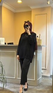 ghisa balıkçı yaka triko tunik siyah