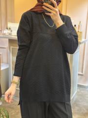 ghisa balıkçı yaka triko tunik siyah 2