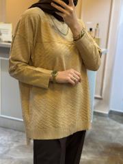 ghisa balıkçı yaka triko tunik camel 3