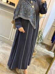 lissmore ipek cupra  aksesuar detaylı elbise lacivert 2