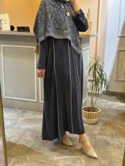 lissmore ipek cupra  aksesuar detaylı elbise lacivert 5