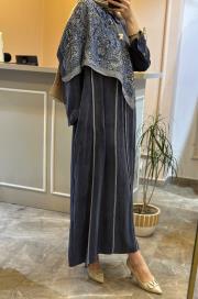 lissmore ipek cupra  aksesuar detaylı elbise lacivert 6