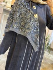 lissmore ipek cupra  aksesuar detaylı elbise lacivert 8