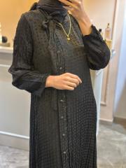 lissmore  etek ucu işlemeli cupra elbise siyah 6