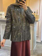 ghisa payetli triko hırka antrasit 3