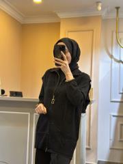 ghisa boncuk işlemeli triko yelek siyah