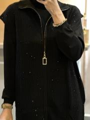 ghisa boncuk işlemeli triko yelek siyah 2