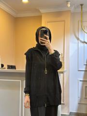 ghisa boncuk işlemeli triko yelek siyah 4