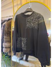 ceremony parça detaylı star bluz siyah