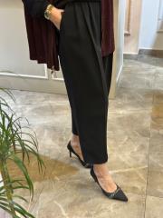 sentez lavinia pileli pantolon siyah