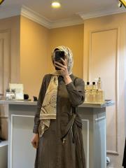 lissmore önü yarım çıtçıtlı fermuar detaylı elbise kahve 4