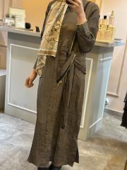 lissmore önü yarım çıtçıtlı fermuar detaylı elbise kahve 5