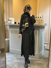 lissmore önü yarım çıtçıtlı fermuar detaylı elbise siyah