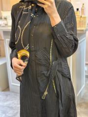 lissmore önü yarım çıtçıtlı fermuar detaylı elbise siyah 6