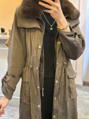 lissmore yakası ve içi kürklü uzun manto kahve 6